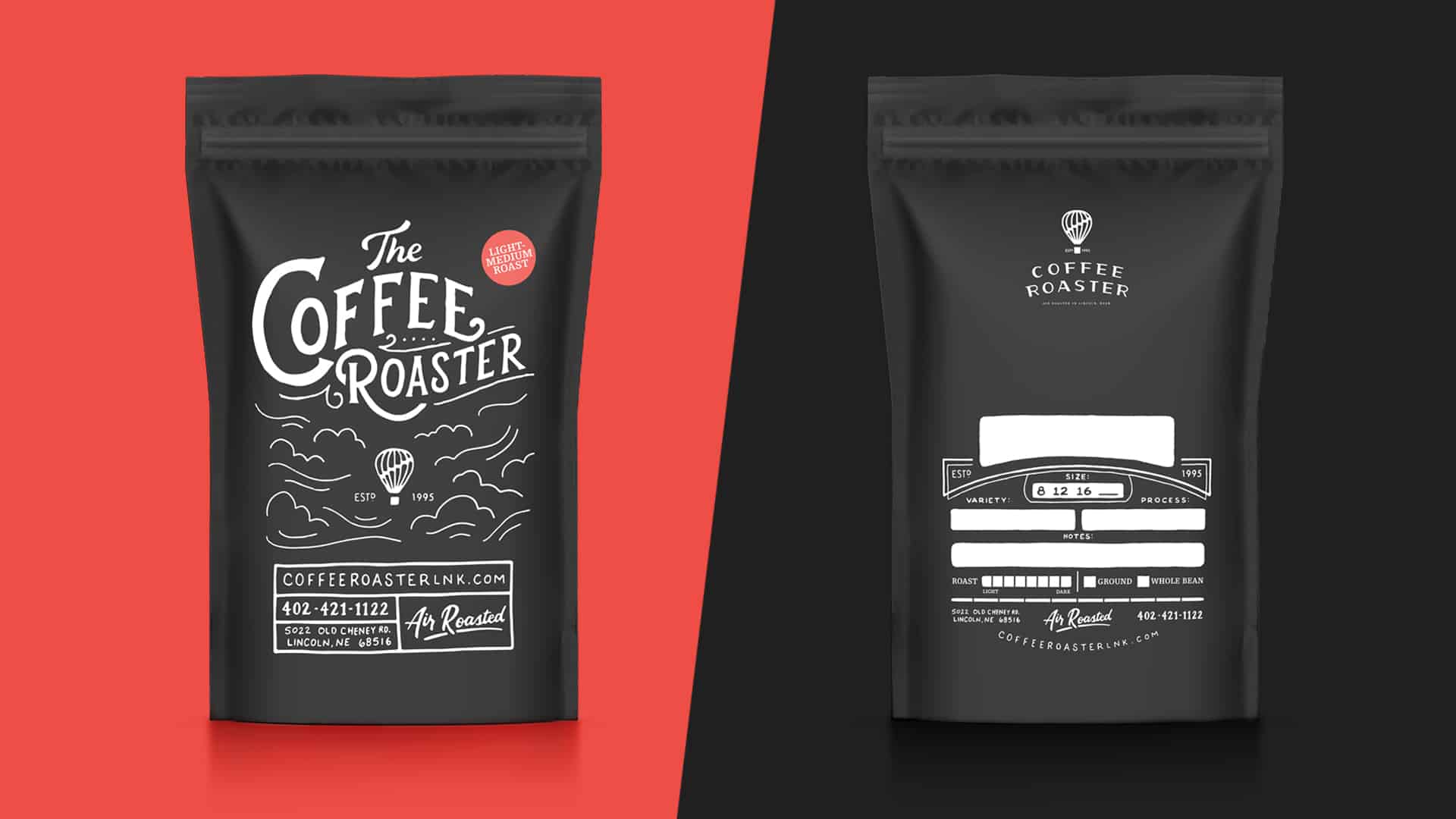 The Coffee Roaster coffee bag package design