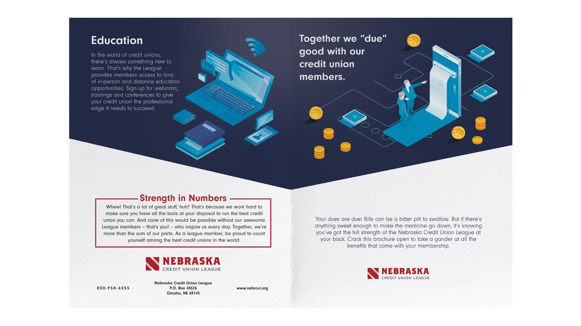 NCUL Nebraska Credit Union League Print brochure Agency 877