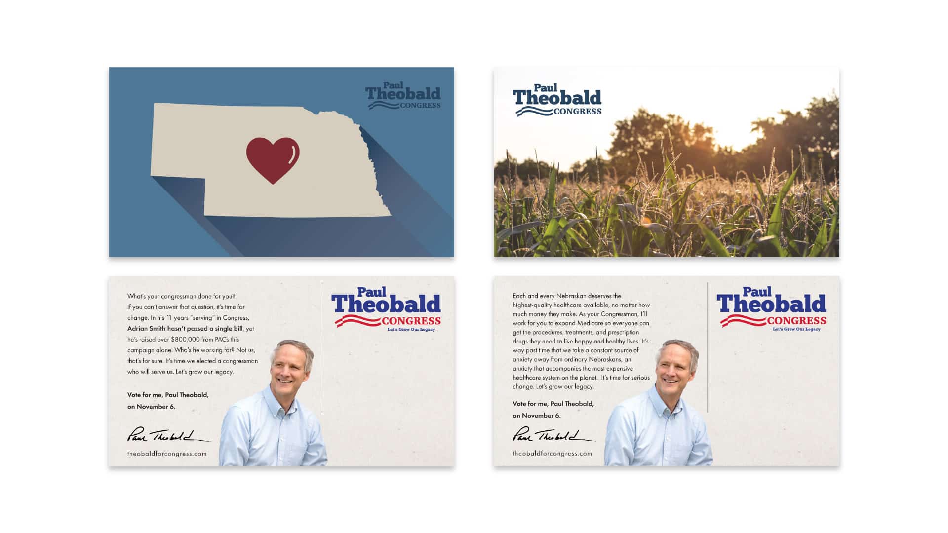 877’s campaign business cards for Paul Theobald